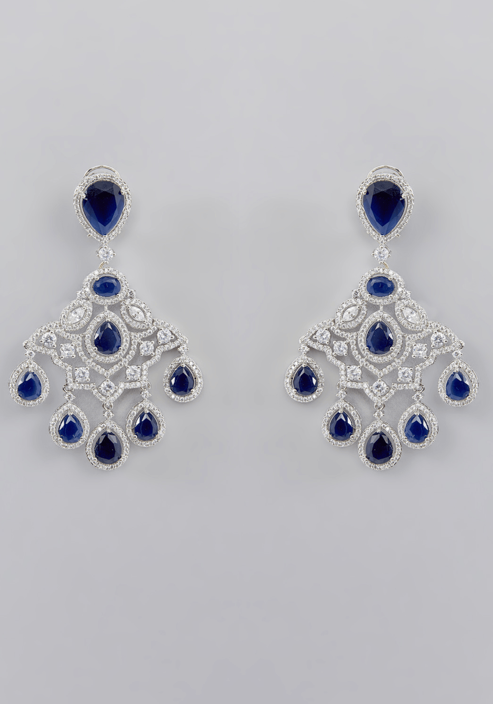Black Stone Faux Diamond Dangler Zevar by Geeta - Fabilicious Fashion