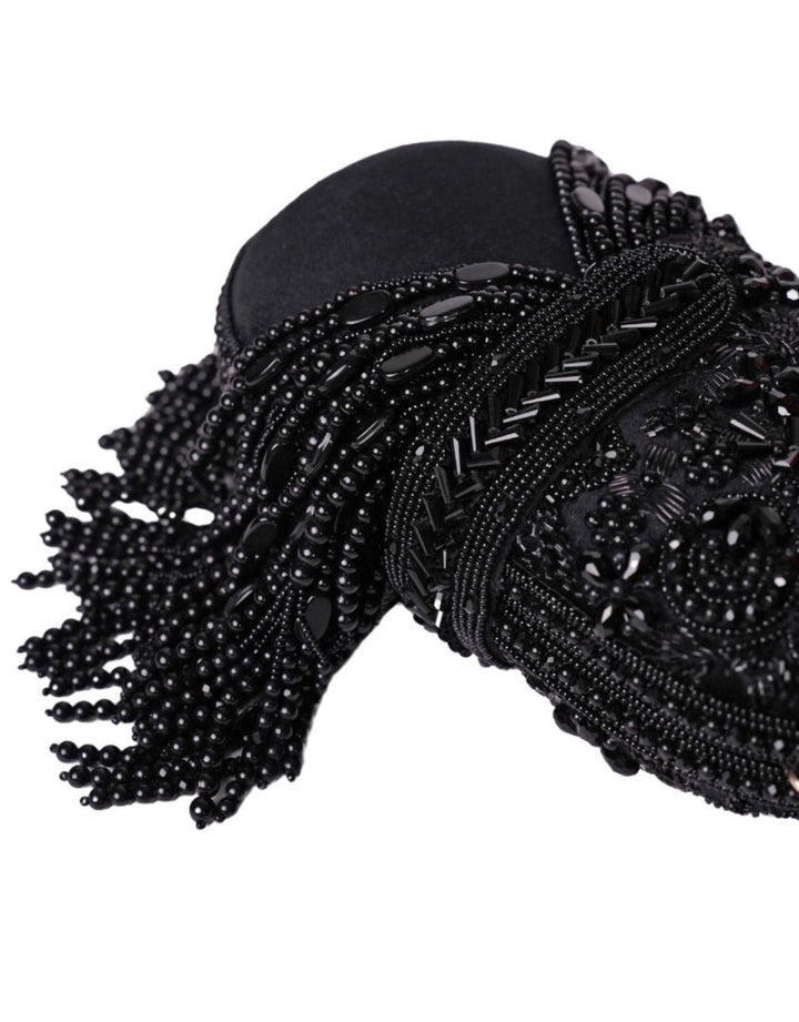 Black Suede Embellished Capsule Bag House of Kosha - Fabilicious Fashion