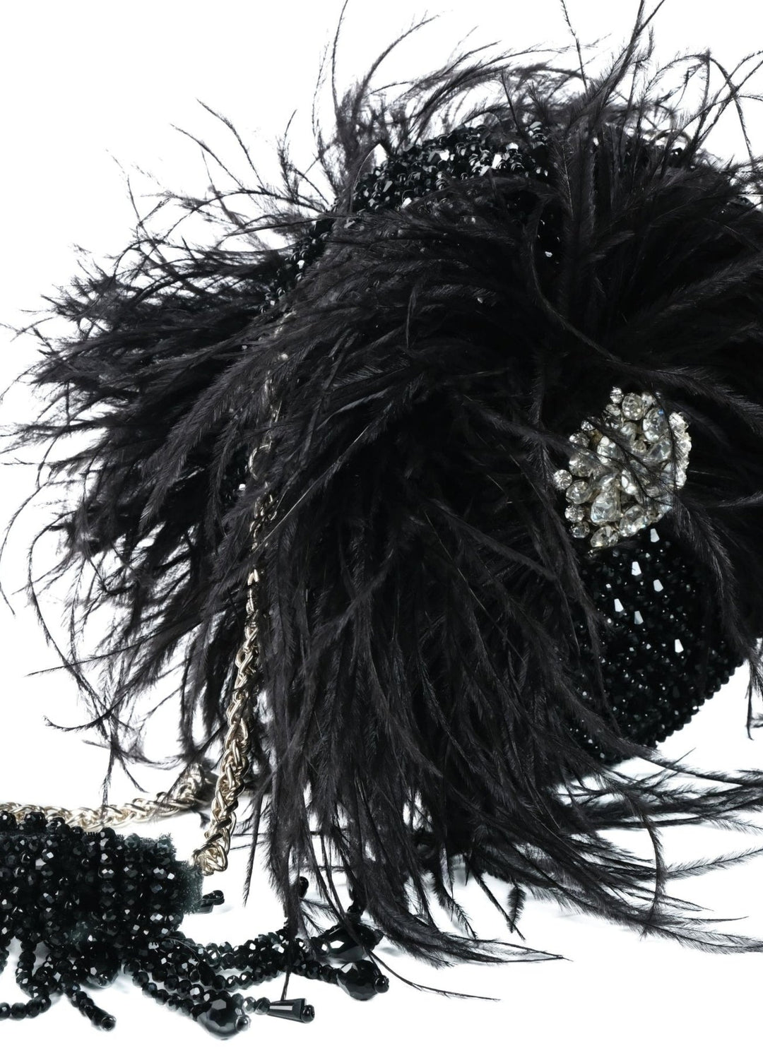 Black Suede Embellished Clutch House of Kosha - Fabilicious Fashion