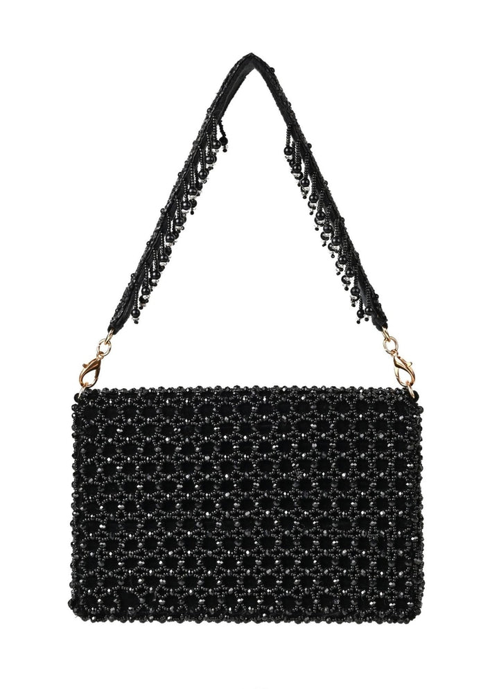 Black Suede Handcrafted Clutch House of Kosha - Fabilicious Fashion