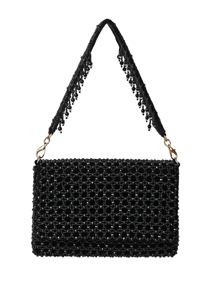 Black Suede Handcrafted Clutch House of Kosha - Fabilicious Fashion