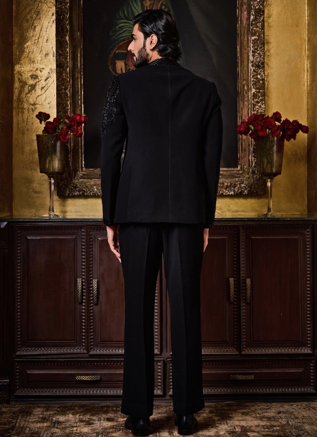 Black Suiting Jacket Set Nitika Gujral - Men - Fabilicious Fashion