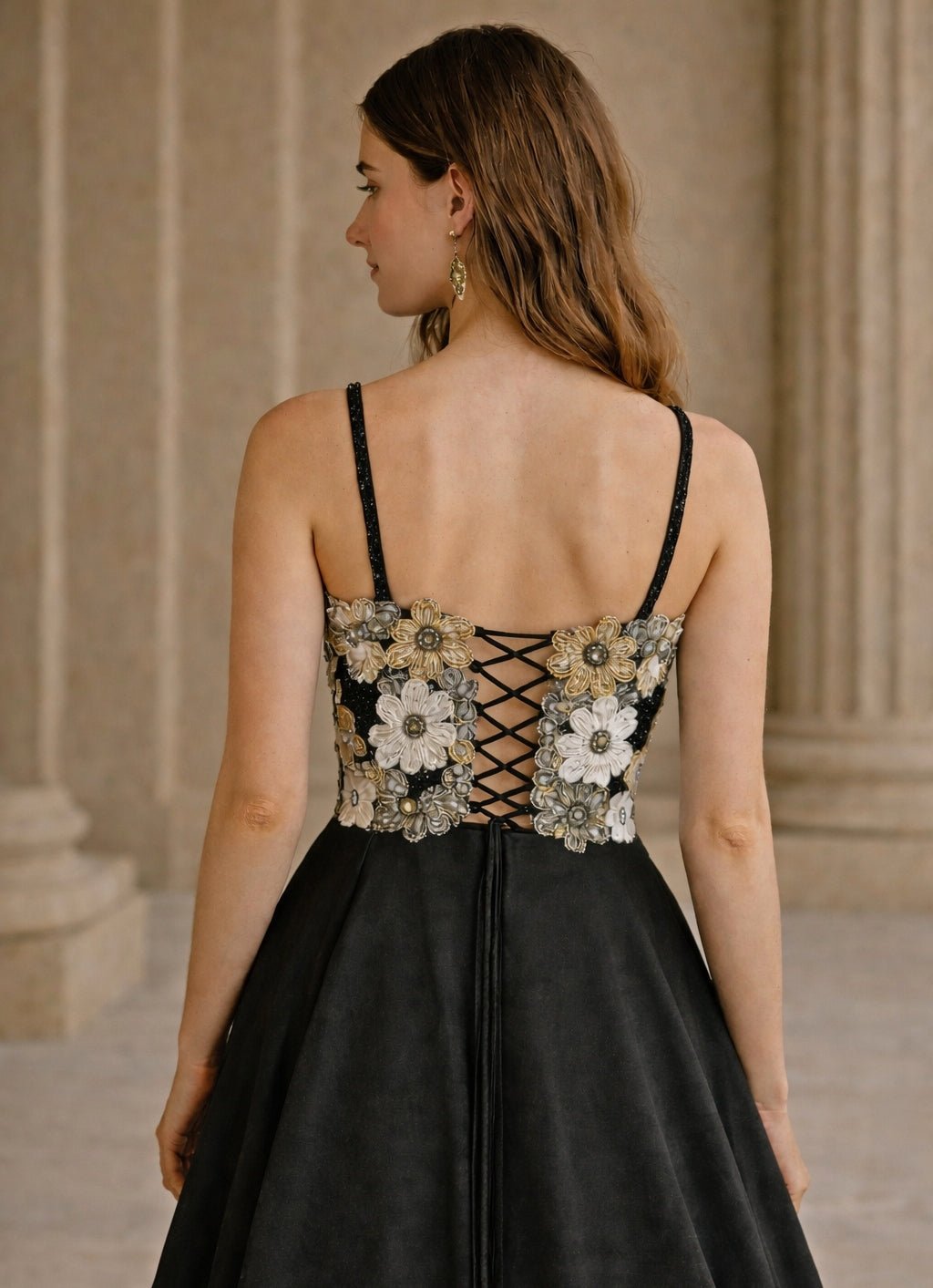 Black Taffeta Lehenga With Corset Blouse Shrena Hirawat - Fabilicious Fashion