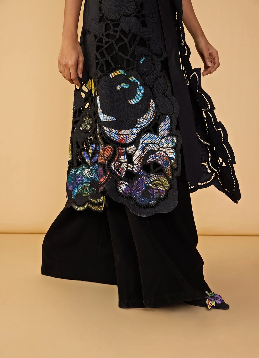 Black Trench Coat Palazzo Set Saaksha & Kinni - Fabilicious Fashion