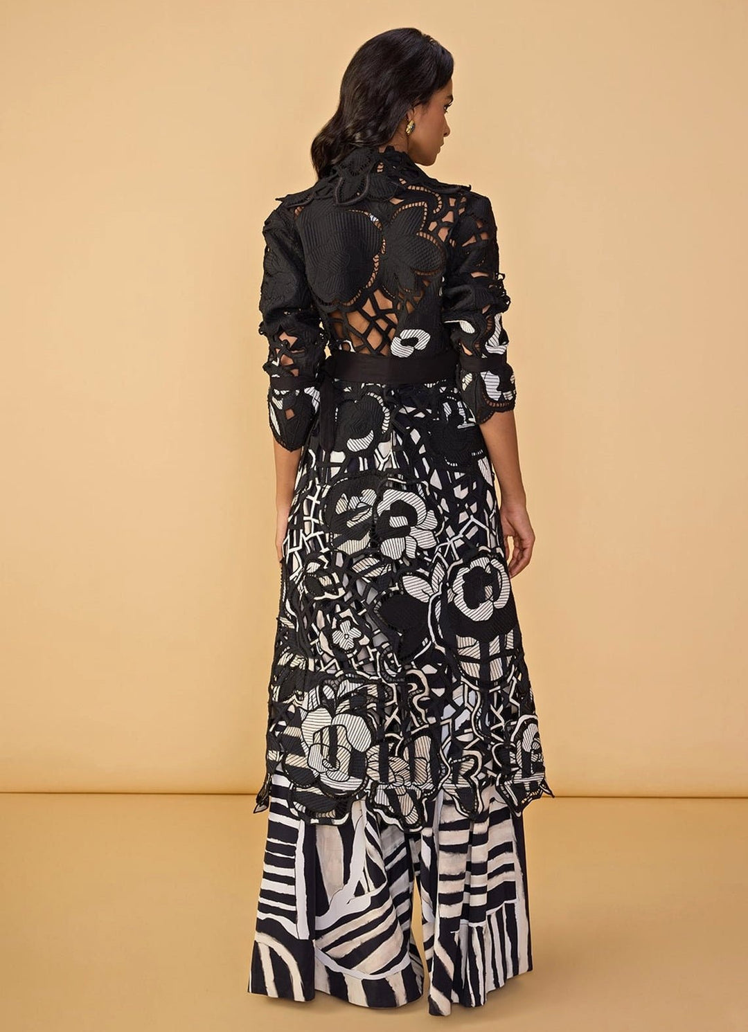 Black Trench Coat Palazzo Set Saaksha & Kinni - Fabilicious Fashion