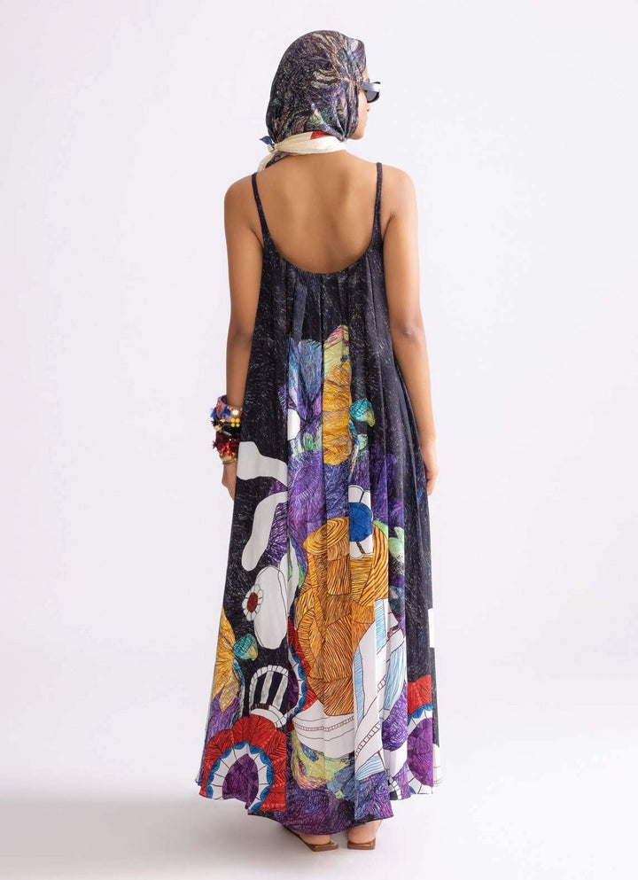 Black Tribal Print Dress Saaksha & Kinni - Fabilicious Fashion