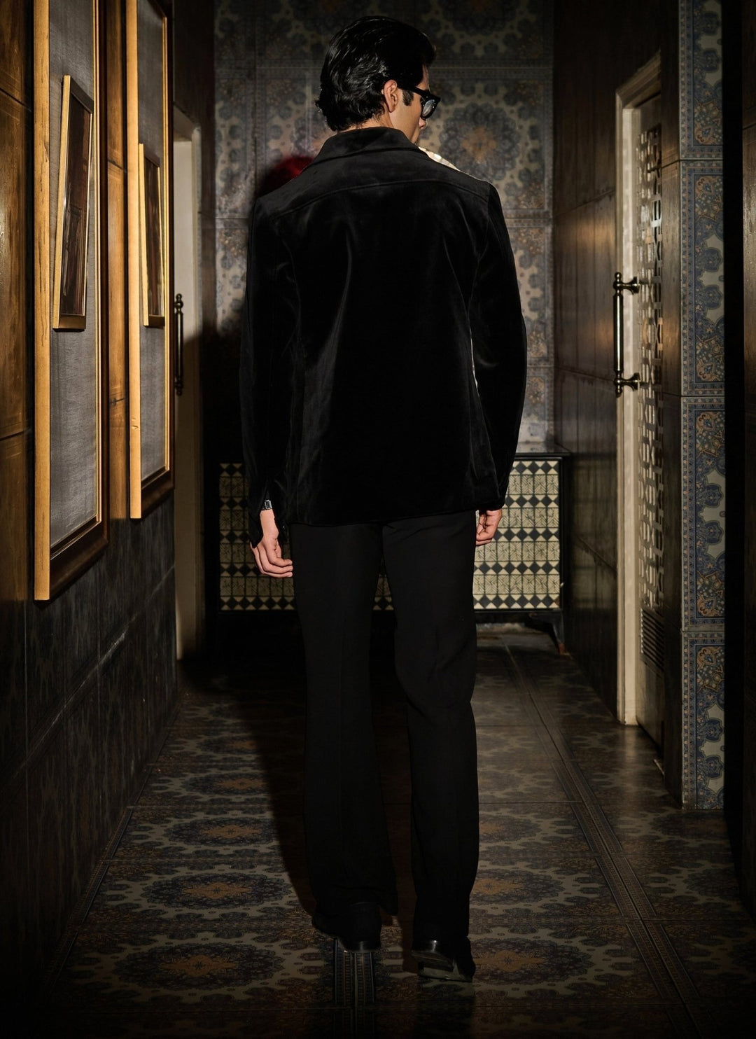 Contrast by Parth Black Velvet Bomber Jacket SetFabilicious Fashion