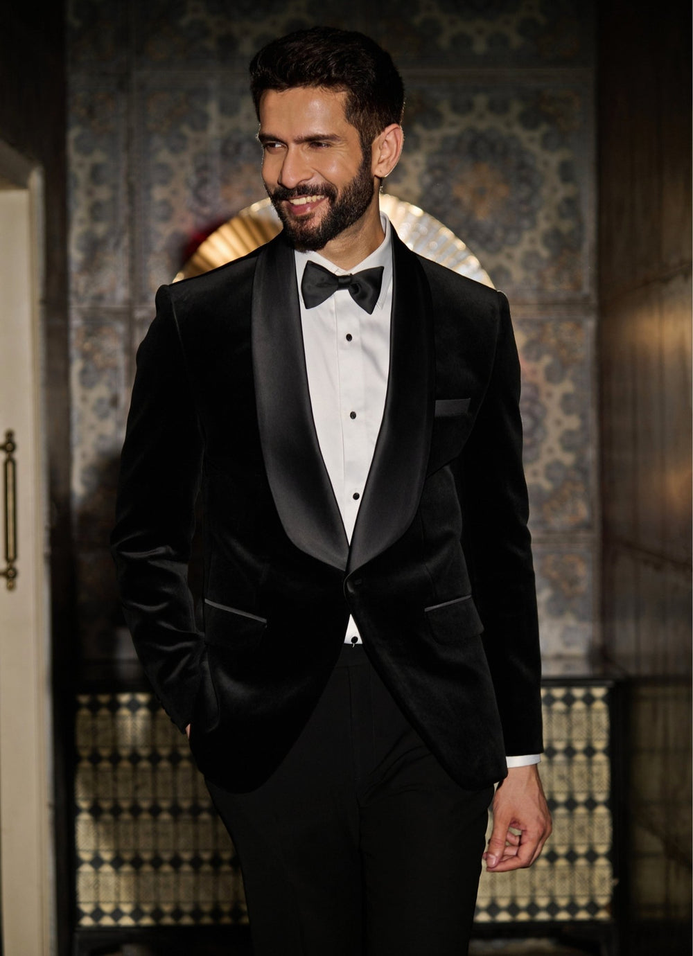 Contrast by Parth Black Velvet Tuxedo SetFabilicious Fashion