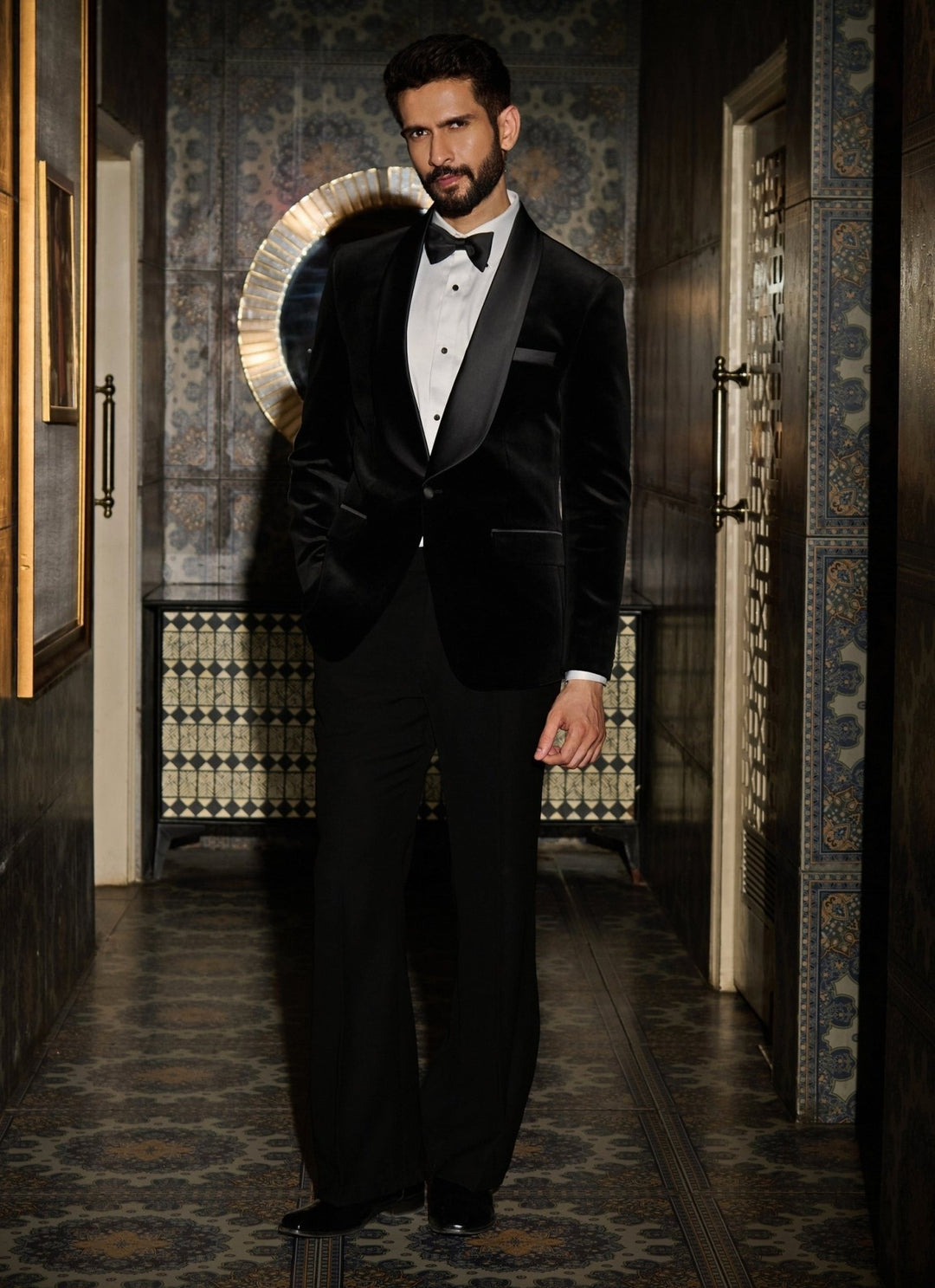 Contrast by Parth Black Velvet Tuxedo SetFabilicious Fashion