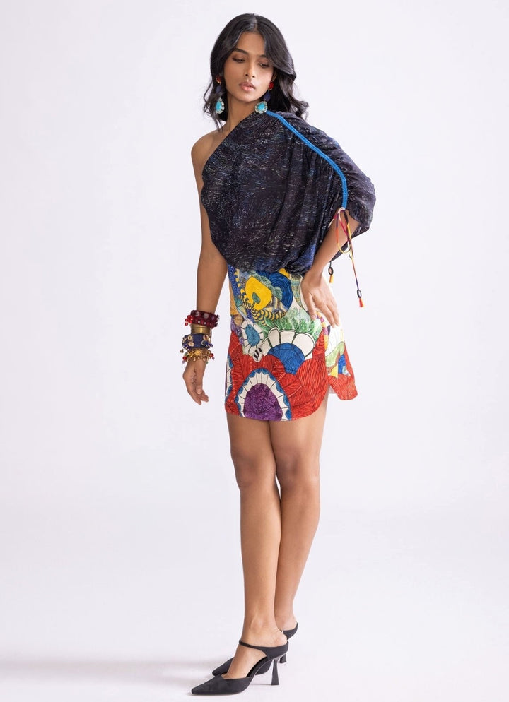 Black Wave And Tribal Dress Saaksha & Kinni - Fabilicious Fashion