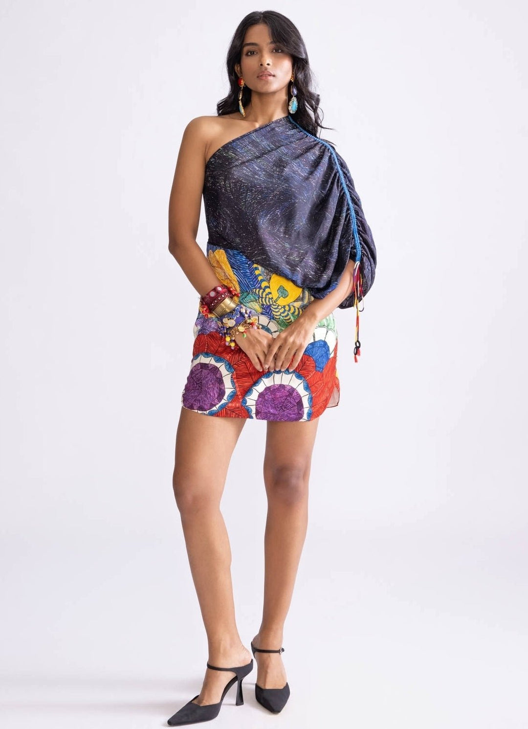 Black Wave And Tribal Dress Saaksha & Kinni - Fabilicious Fashion