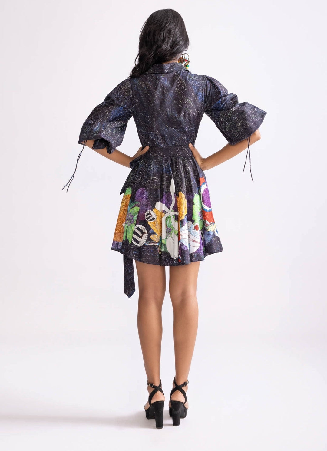 Black Wrap Style Dress Saaksha & Kinni - Fabilicious Fashion
