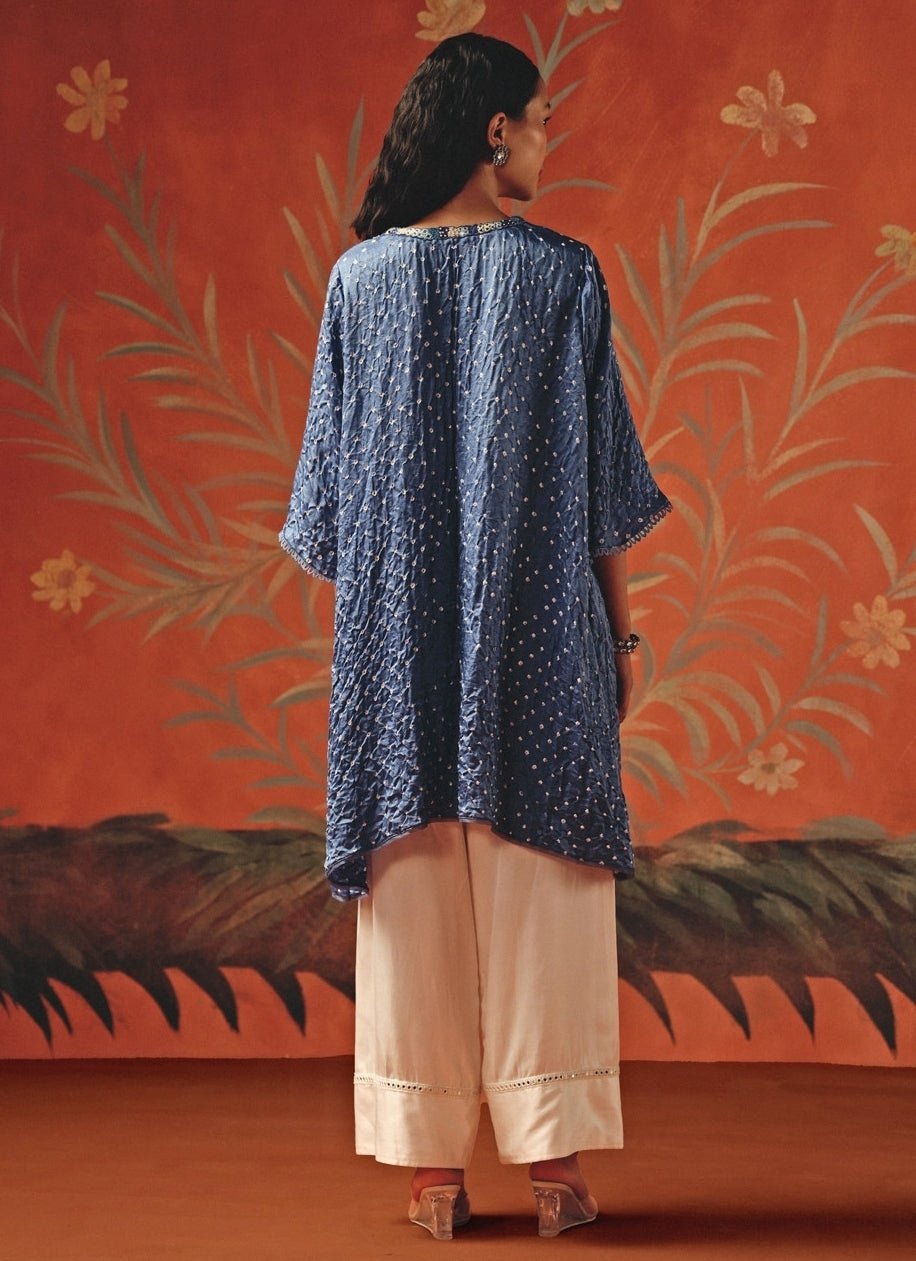 Twenty Nine Blue And Ivory Bandhani Kurta PalazzoFabilicious Fashion