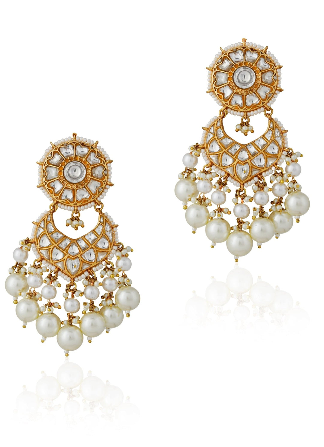 Blue and Pearl Stone Gold Plated Kundan Choker Set Riana by Shikha Jindal - Fabilicious Fashion
