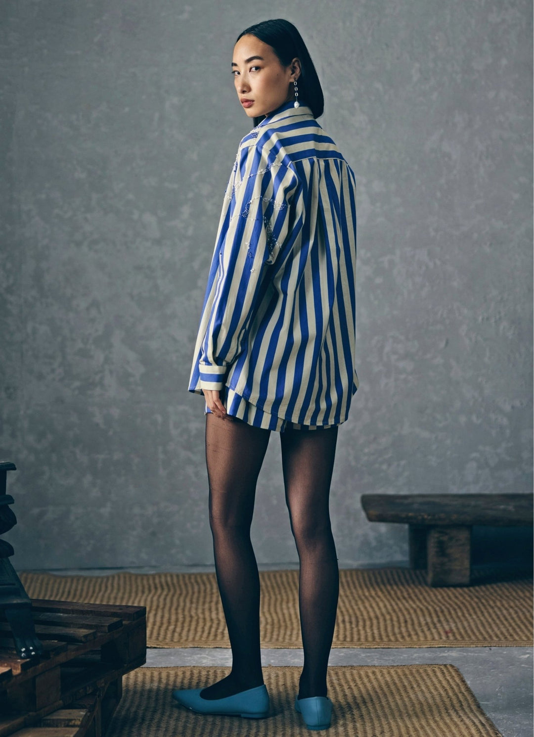 Paulmi and Harsh X Ease Blue And White Cotton Co ord SetFabilicious Fashion
