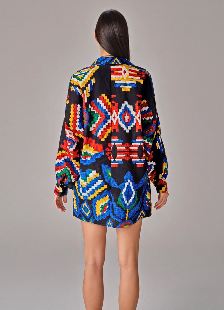 Saaksha &amp; Kinni Blue Aztec Print Multicolour Co Ord SetFabilicious Fashion
