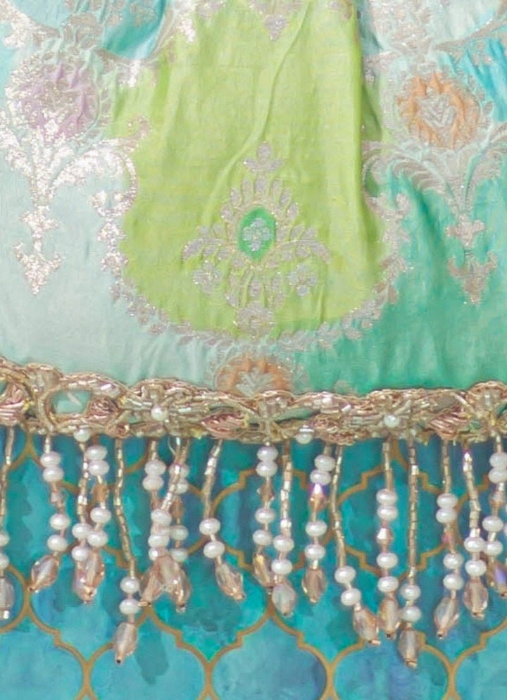 Blue Banaras Silk Vintage Purse Amyra - Fabilicious Fashion