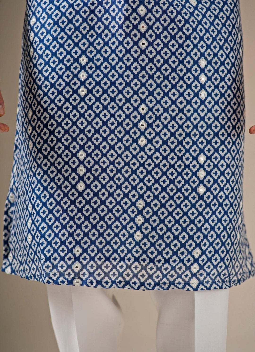 Darzi House Blue Chanderi Cotton Kurta SetFabilicious Fashion