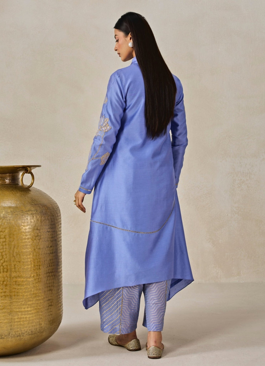 Blue Chanderi Kurta Salwar Set Nitika Gujral - Fabilicious Fashion