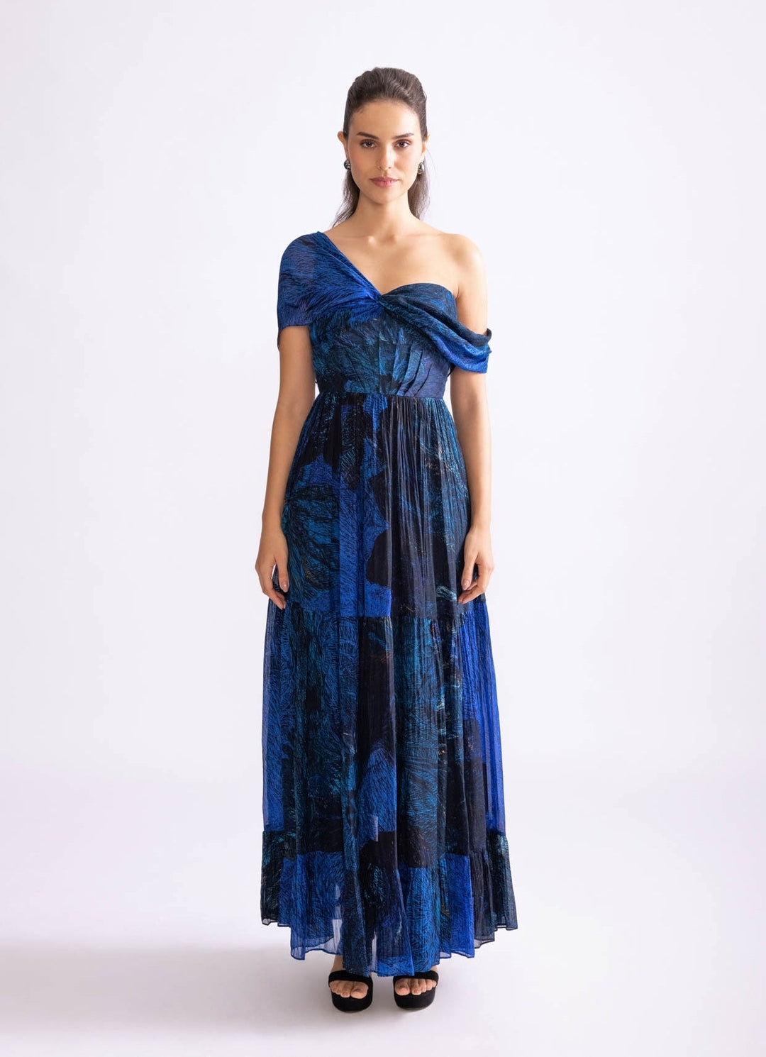 Blue Daisy Print Dress Saaksha & Kinni - Fabilicious Fashion