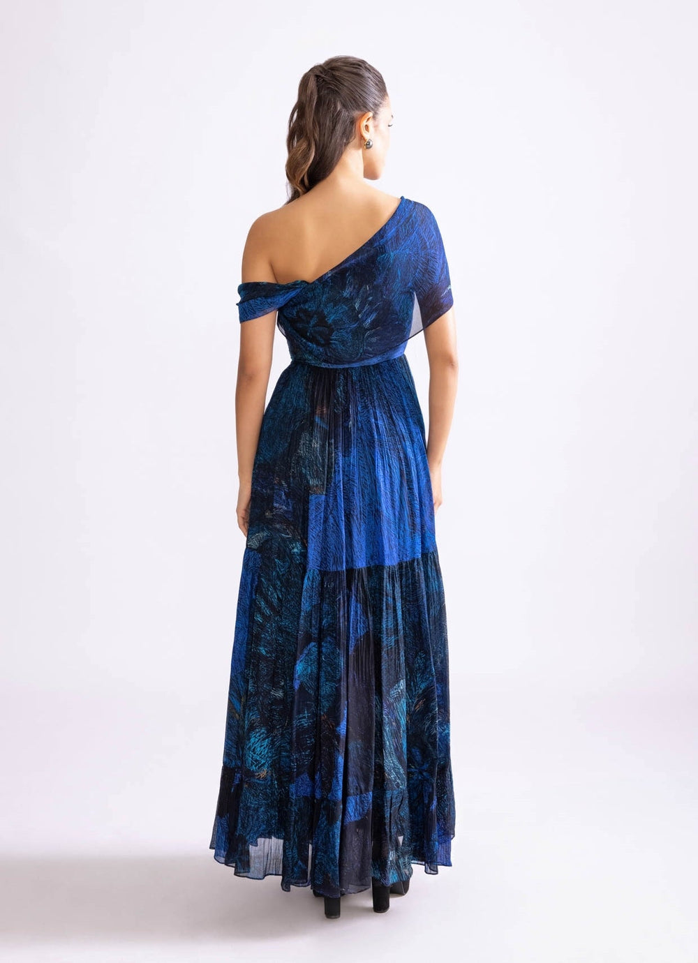 Blue Daisy Print Dress Saaksha & Kinni - Fabilicious Fashion