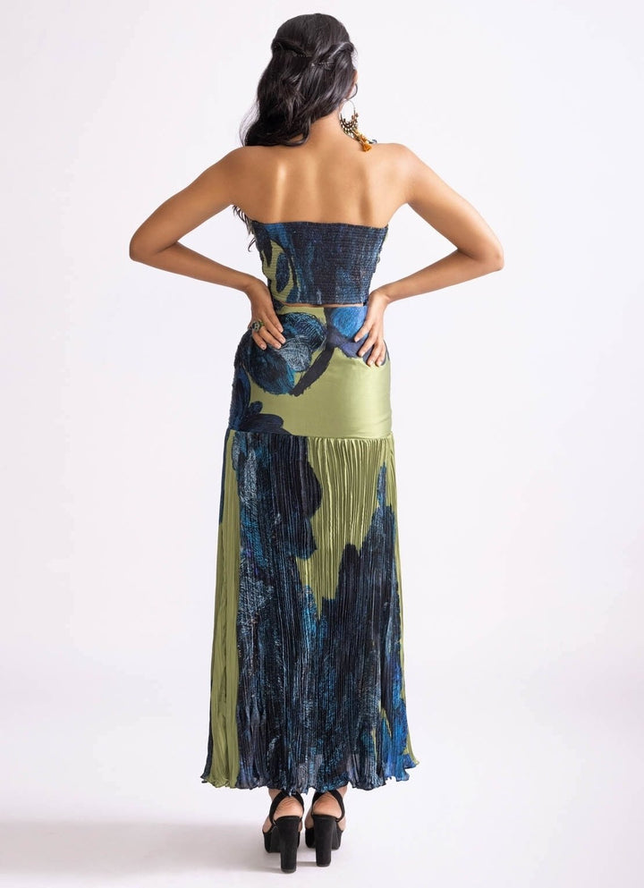 Blue Daisy Print Dress Saaksha & Kinni - Fabilicious Fashion