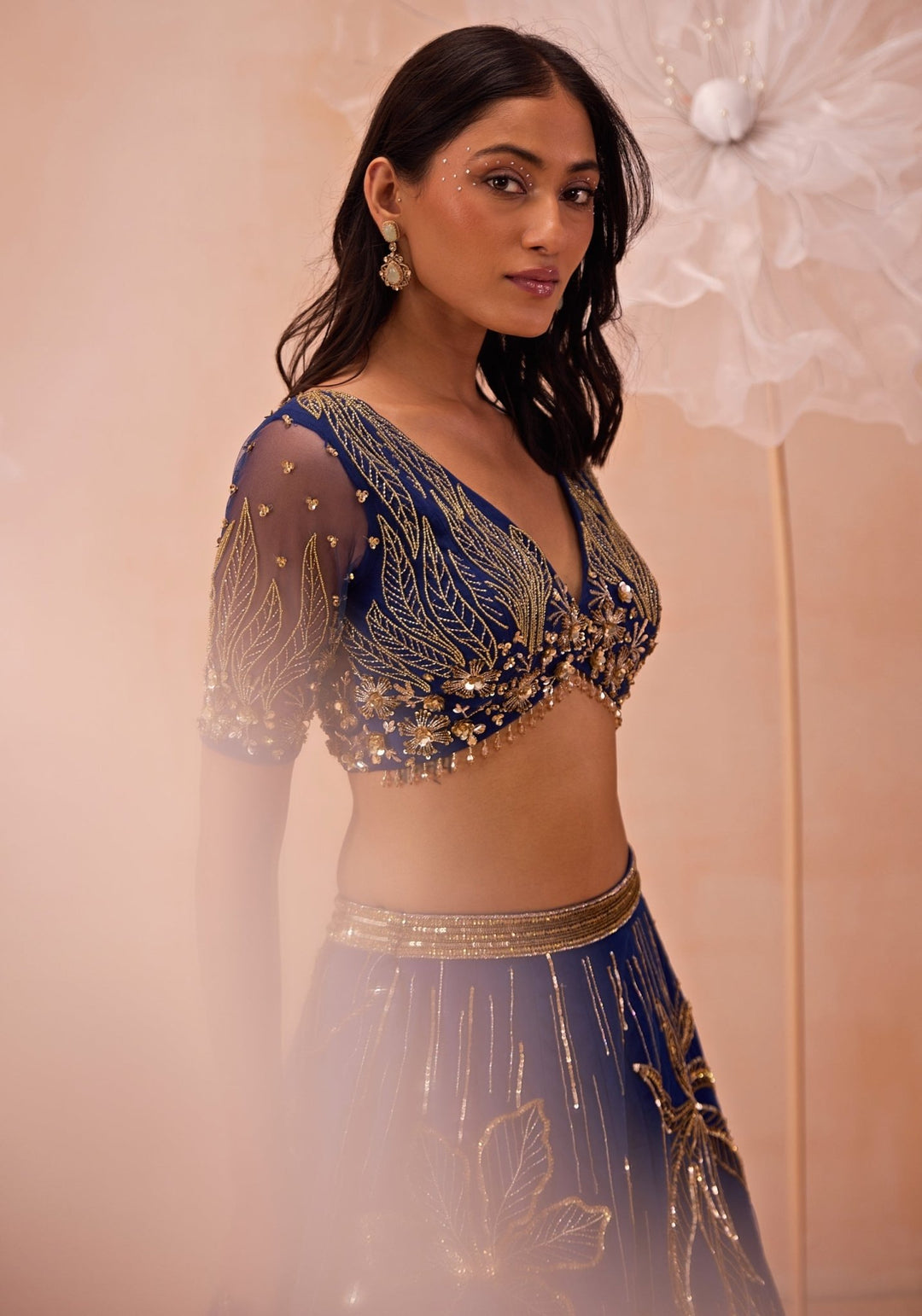 Blue Embellished Lehenga Set Parul Gandhi - Fabilicious Fashion