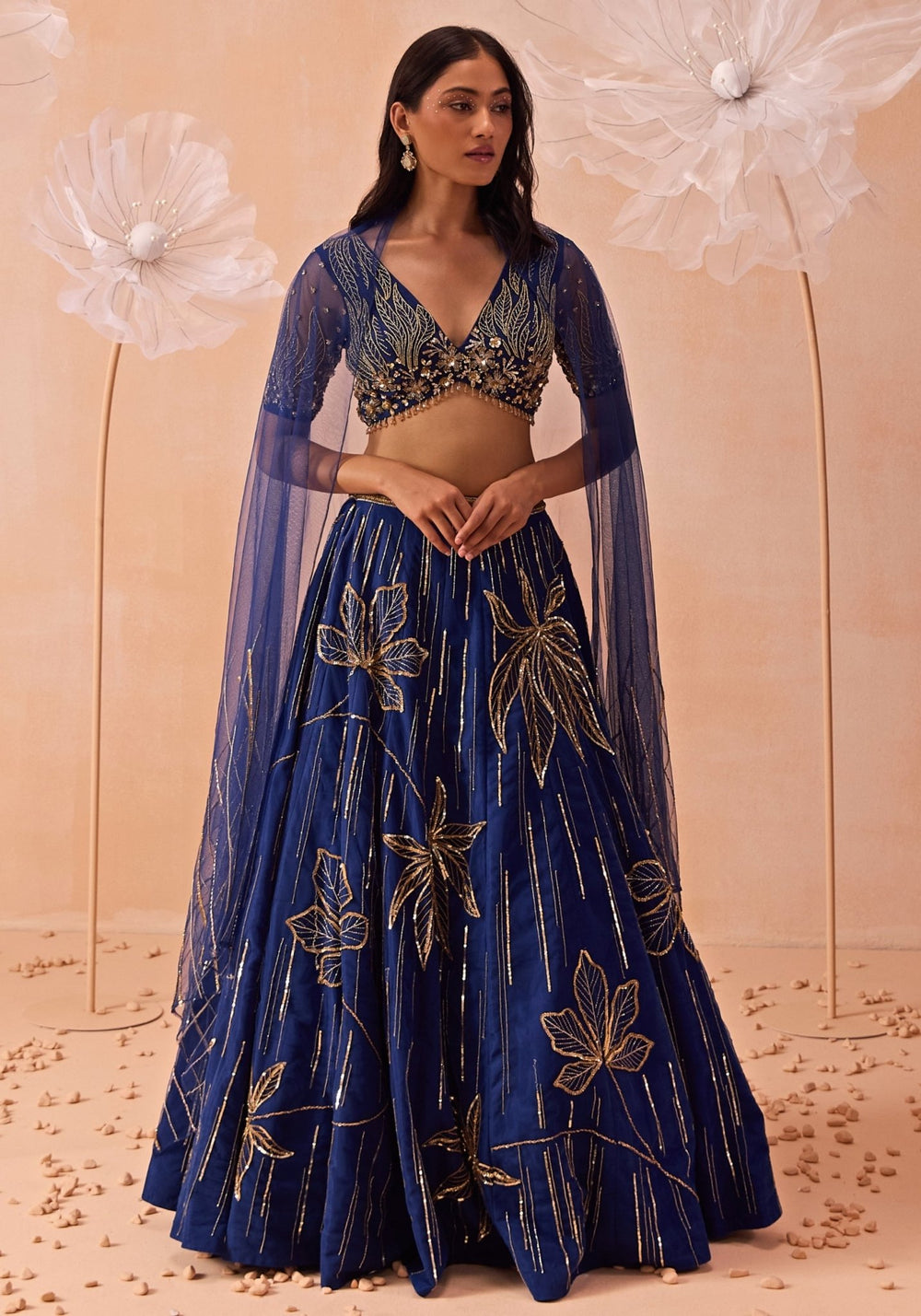 Blue Embellished Lehenga Set Parul Gandhi - Fabilicious Fashion