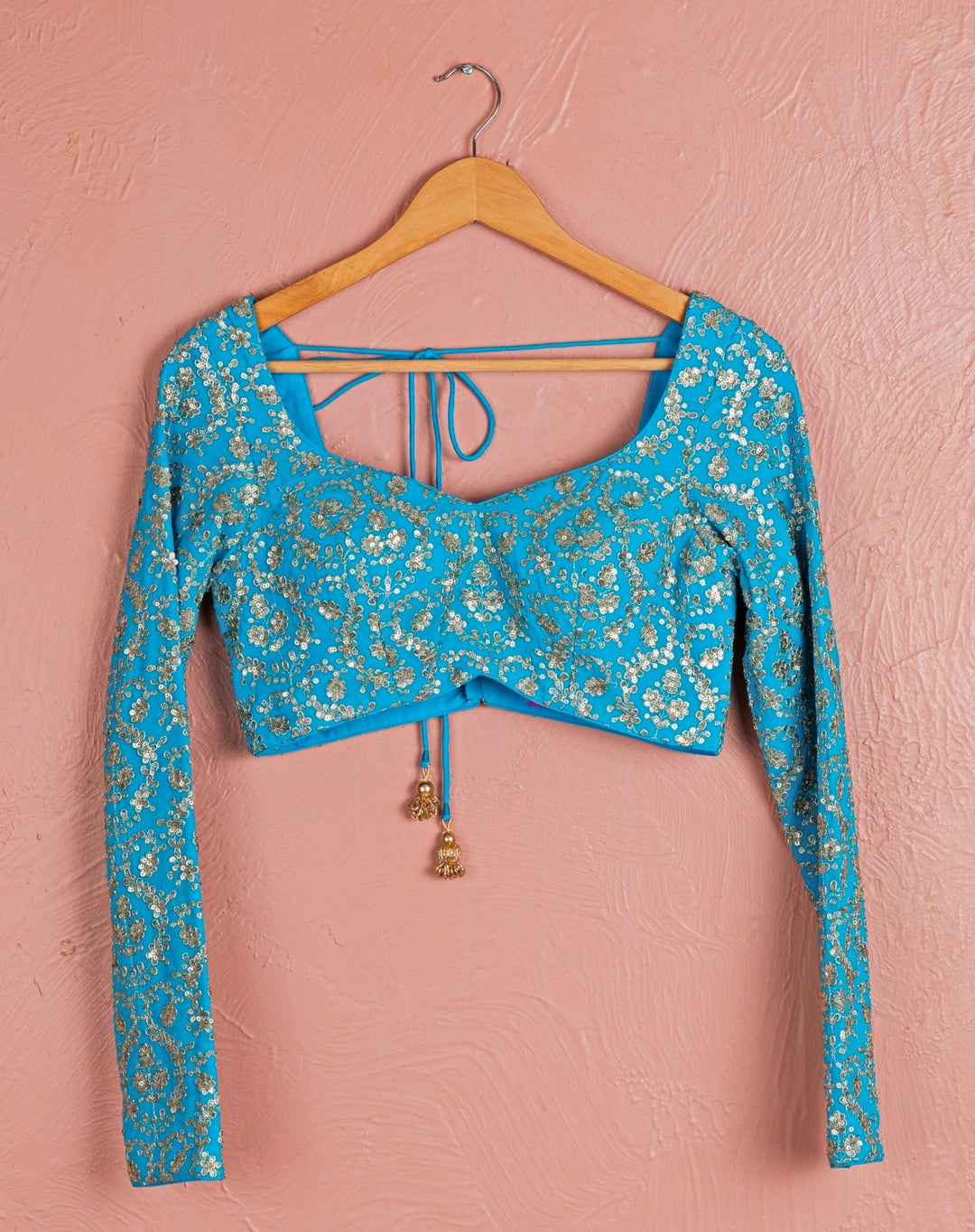 Blue Embroidered Georgette Lehenga Anisha Shetty - Fabilicious Fashion