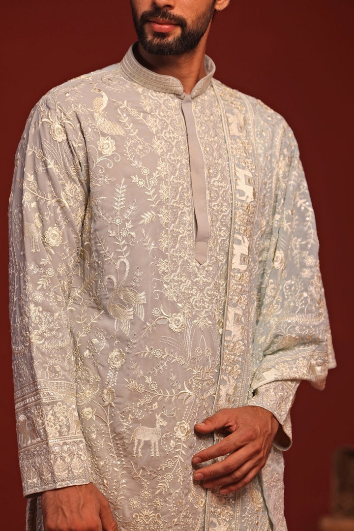 Blue Embroidered Kurta Patiala Pant Set Kalpraag - Fabilicious Fashion