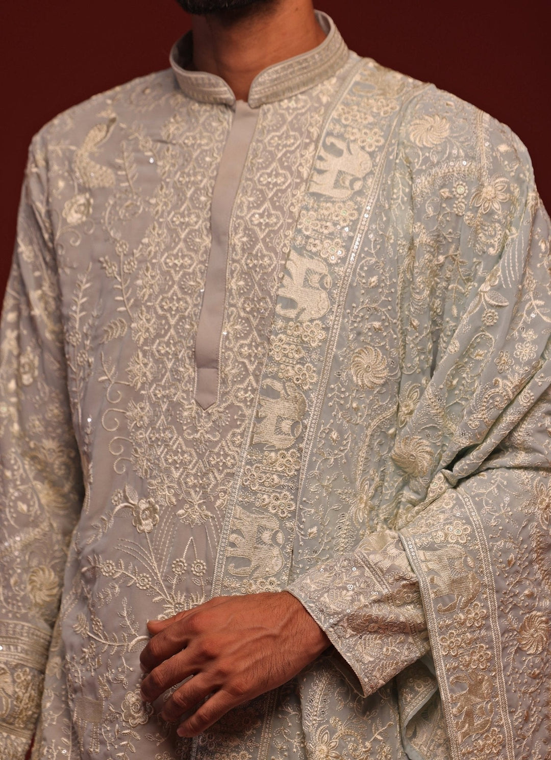 Blue Embroidered Kurta Patiala Pant Set Kalpraag - Fabilicious Fashion
