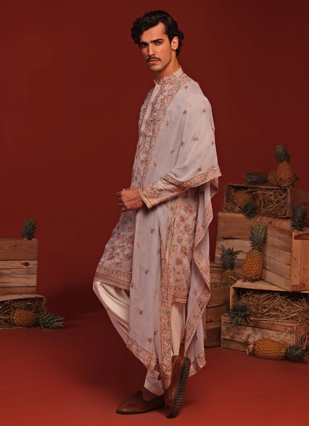 Blue Embroidered Kurta Patiala Pant Set Kalpraag - Fabilicious Fashion
