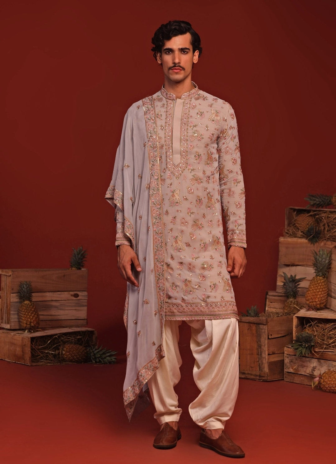 Blue Embroidered Kurta Patiala Pant Set Kalpraag - Fabilicious Fashion