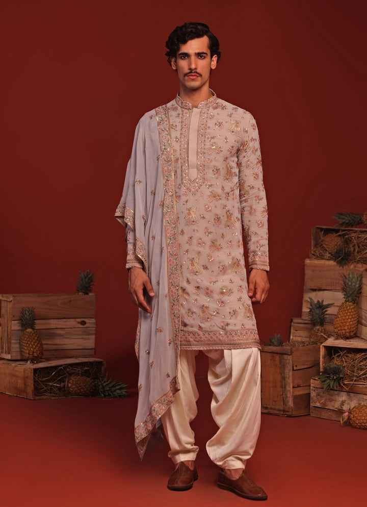 Blue Embroidered Kurta Patiala Pant Set Kalpraag - Fabilicious Fashion