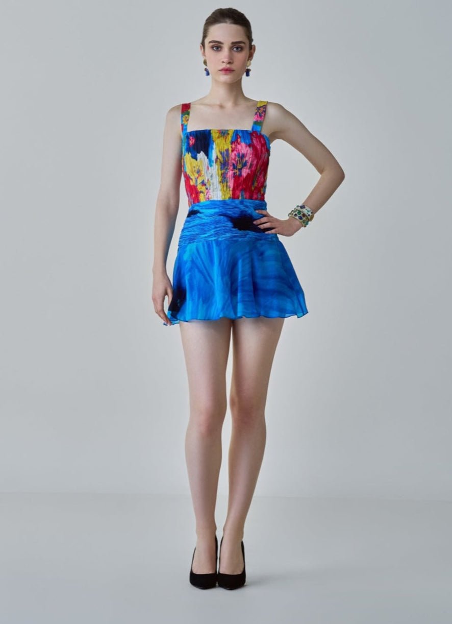 Blue Floral Print Dress Saaksha & Kinni - Fabilicious Fashion