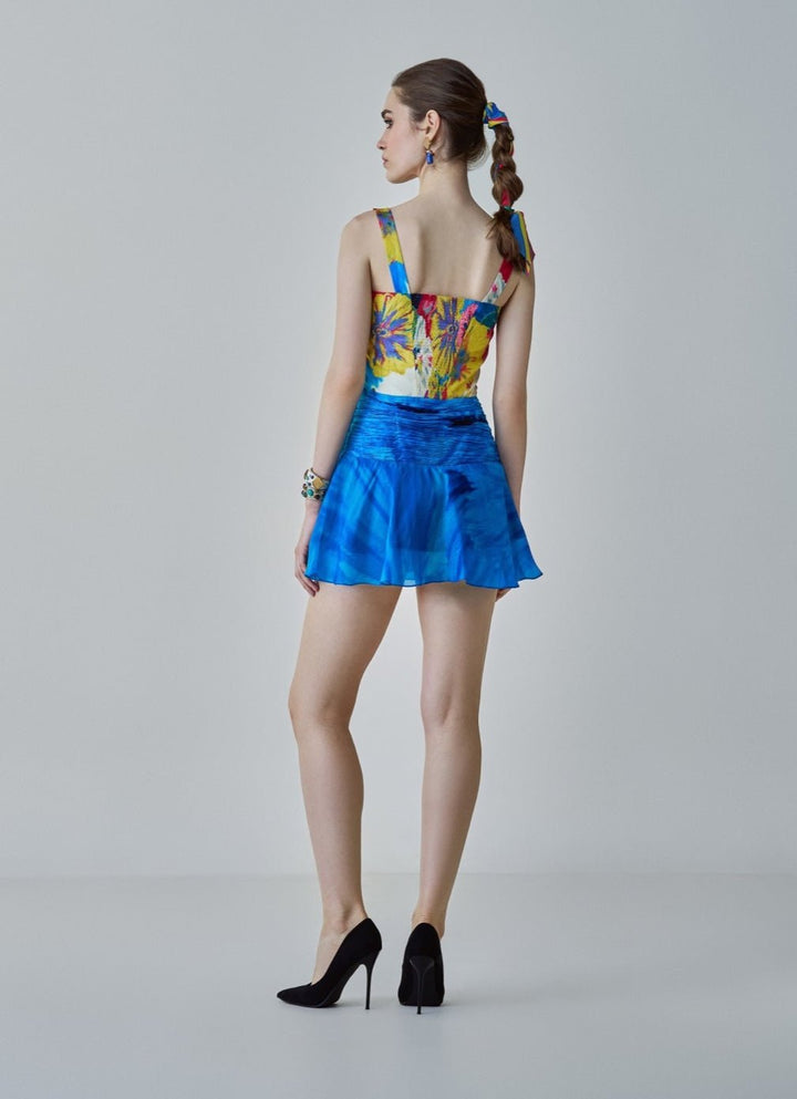 Blue Floral Print Dress Saaksha & Kinni - Fabilicious Fashion