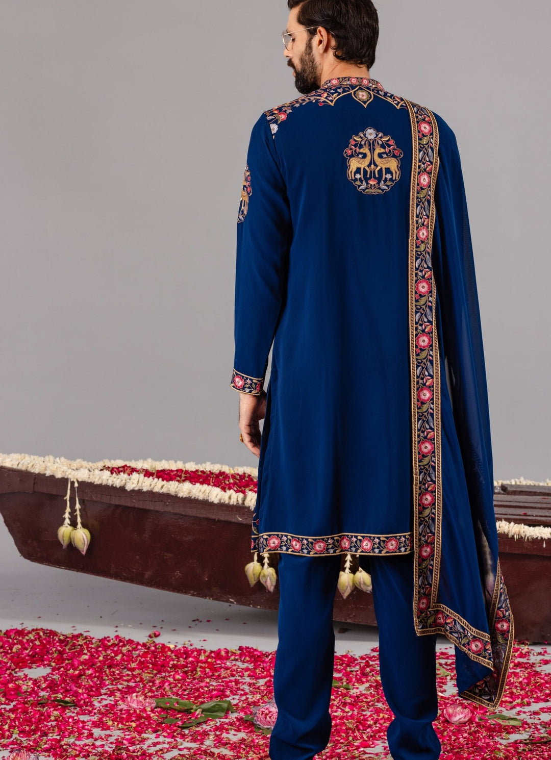 Blue Georgette Kurta Pant Set Kalpraag - Fabilicious Fashion