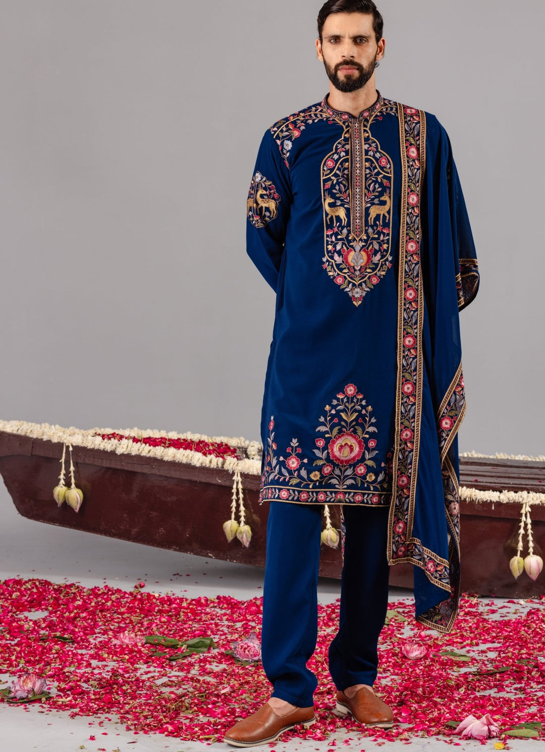 Blue Georgette Kurta Pant Set Kalpraag - Fabilicious Fashion