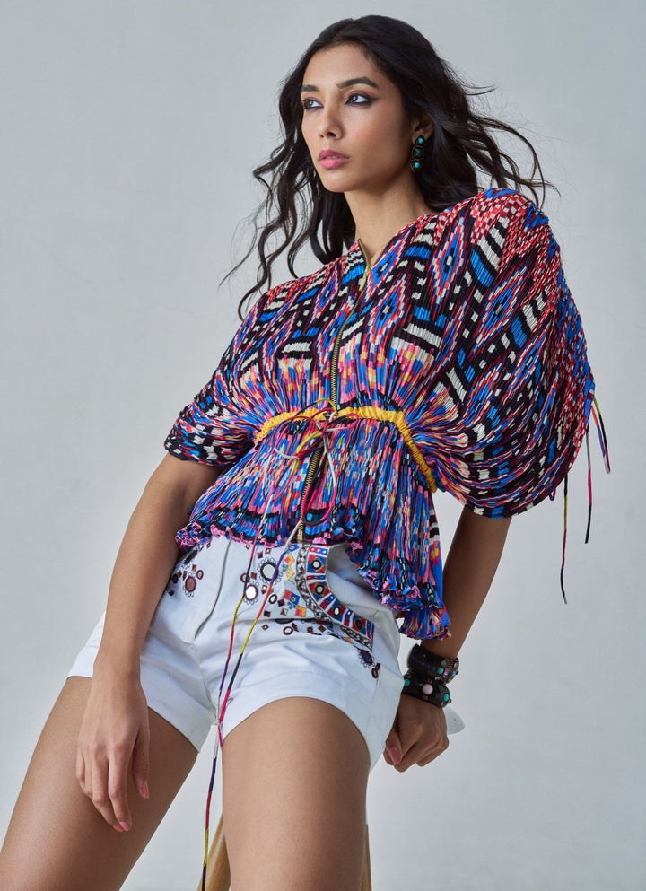 Blue Ikat Print Co Ord Set Saaksha & Kinni - Fabilicious Fashion