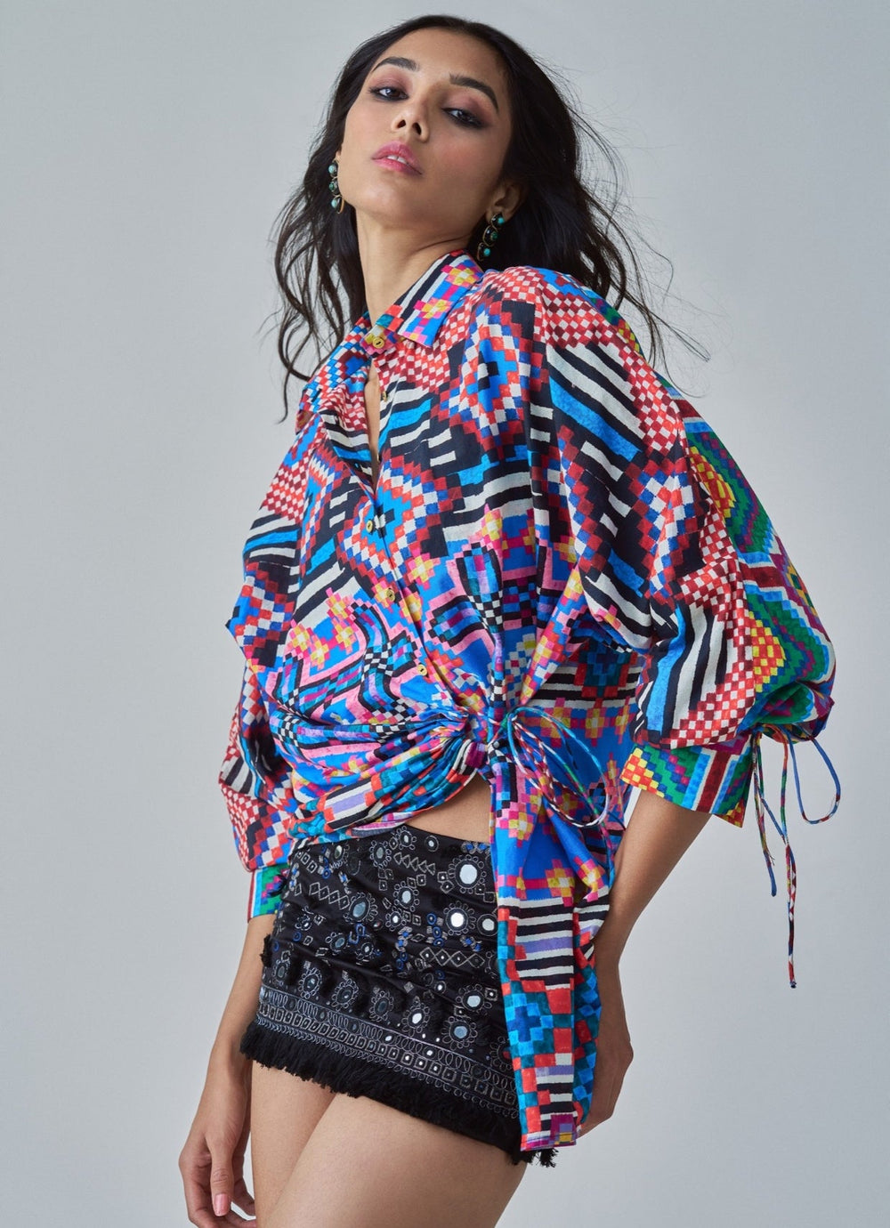 Blue Ikat Print Coord Set Saaksha & Kinni - Fabilicious Fashion