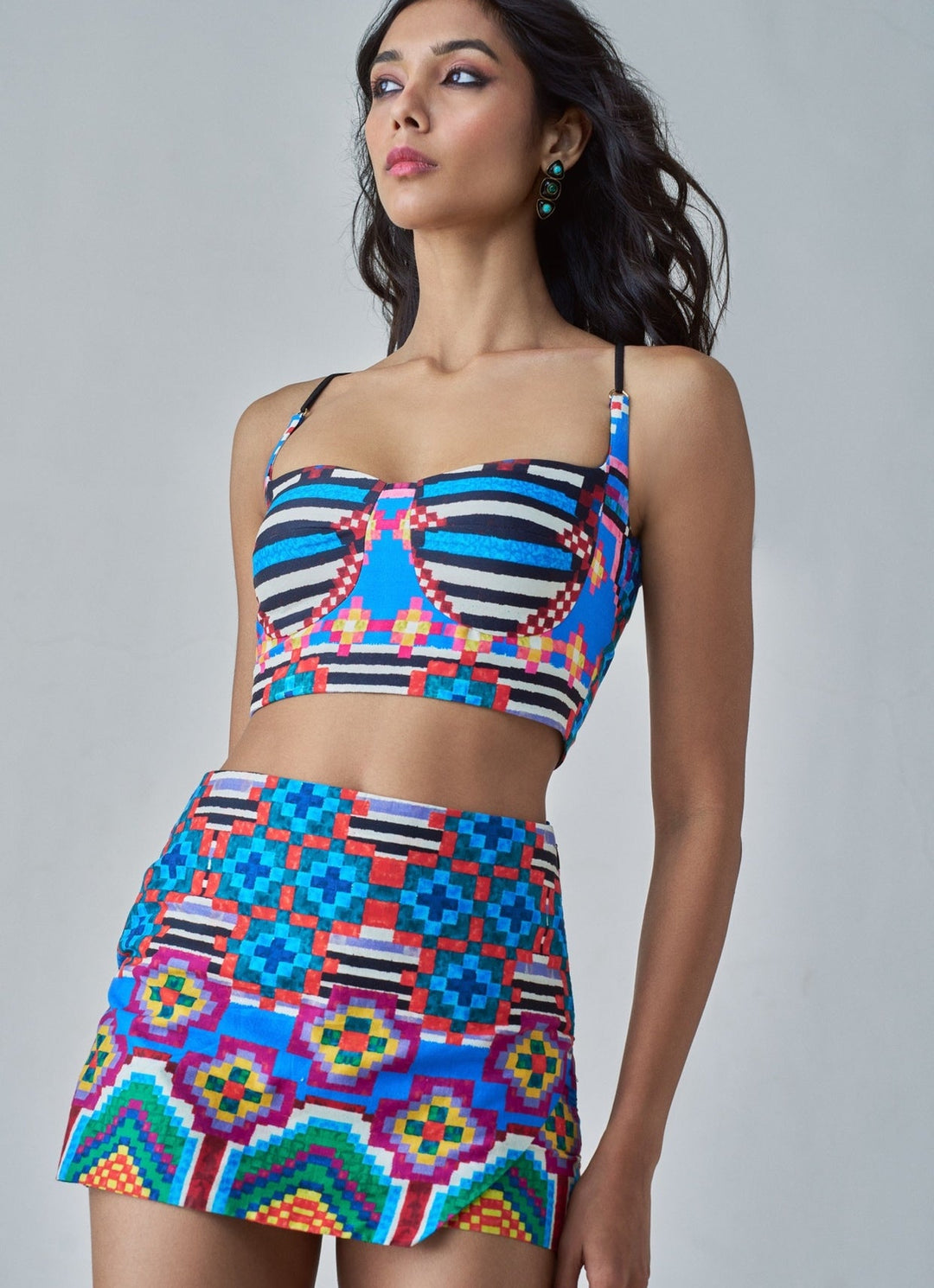 Blue Ikat Print Coord Set Saaksha & Kinni - Fabilicious Fashion