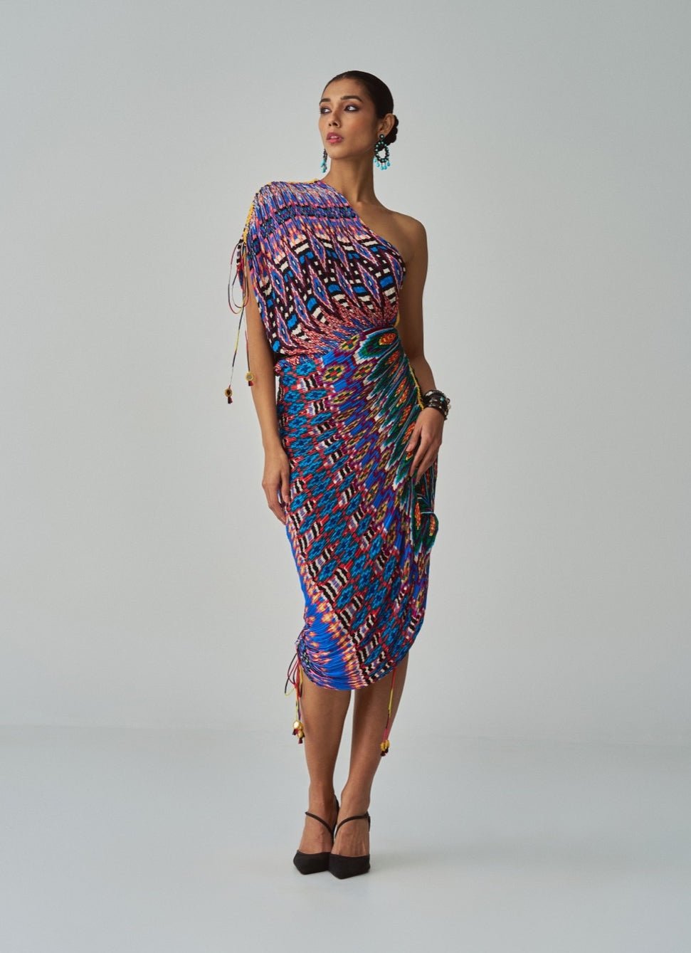 Blue Ikat Print Dress Saaksha & Kinni - Fabilicious Fashion