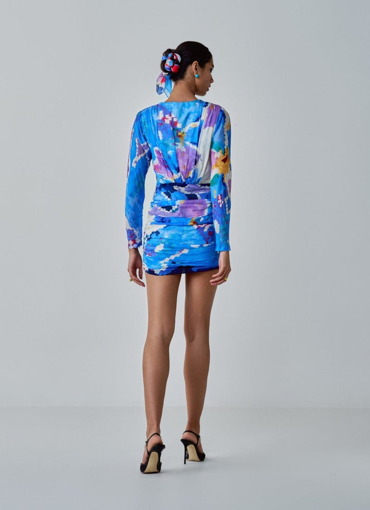 Blue Ikat Print Dress Saaksha & Kinni - Fabilicious Fashion