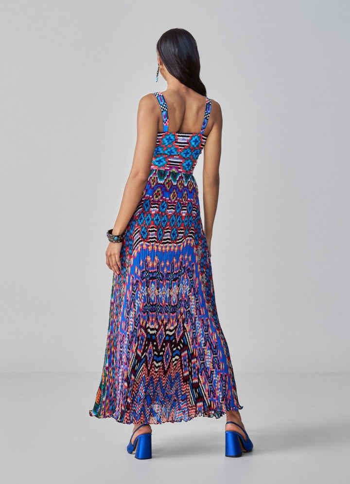 Blue Ikat Print Dress Saaksha & Kinni - Fabilicious Fashion