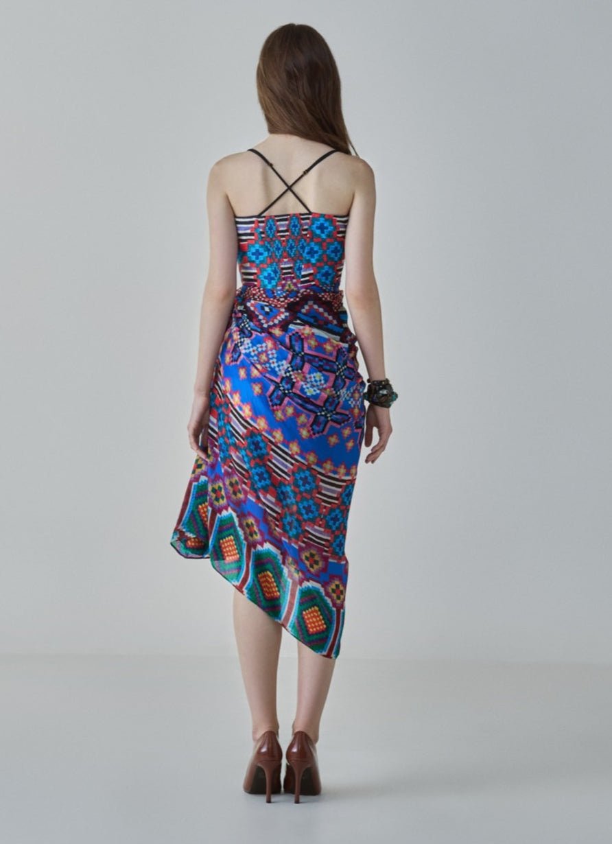 Blue Ikat Print Dress Saaksha & Kinni - Fabilicious Fashion