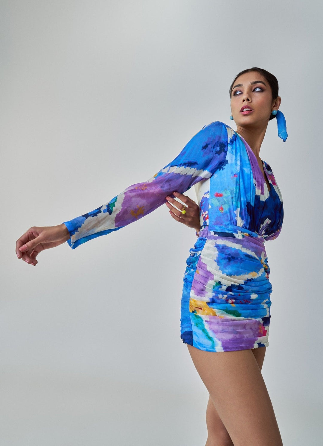 Blue Ikat Print Dress Saaksha & Kinni - Fabilicious Fashion