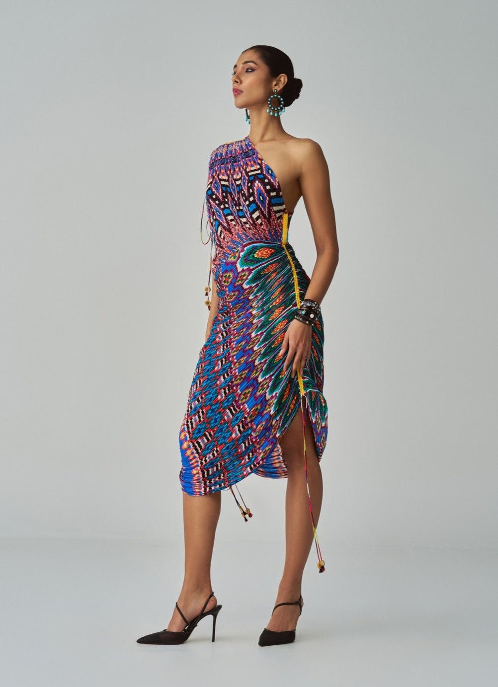 Blue Ikat Print Dress Saaksha & Kinni - Fabilicious Fashion