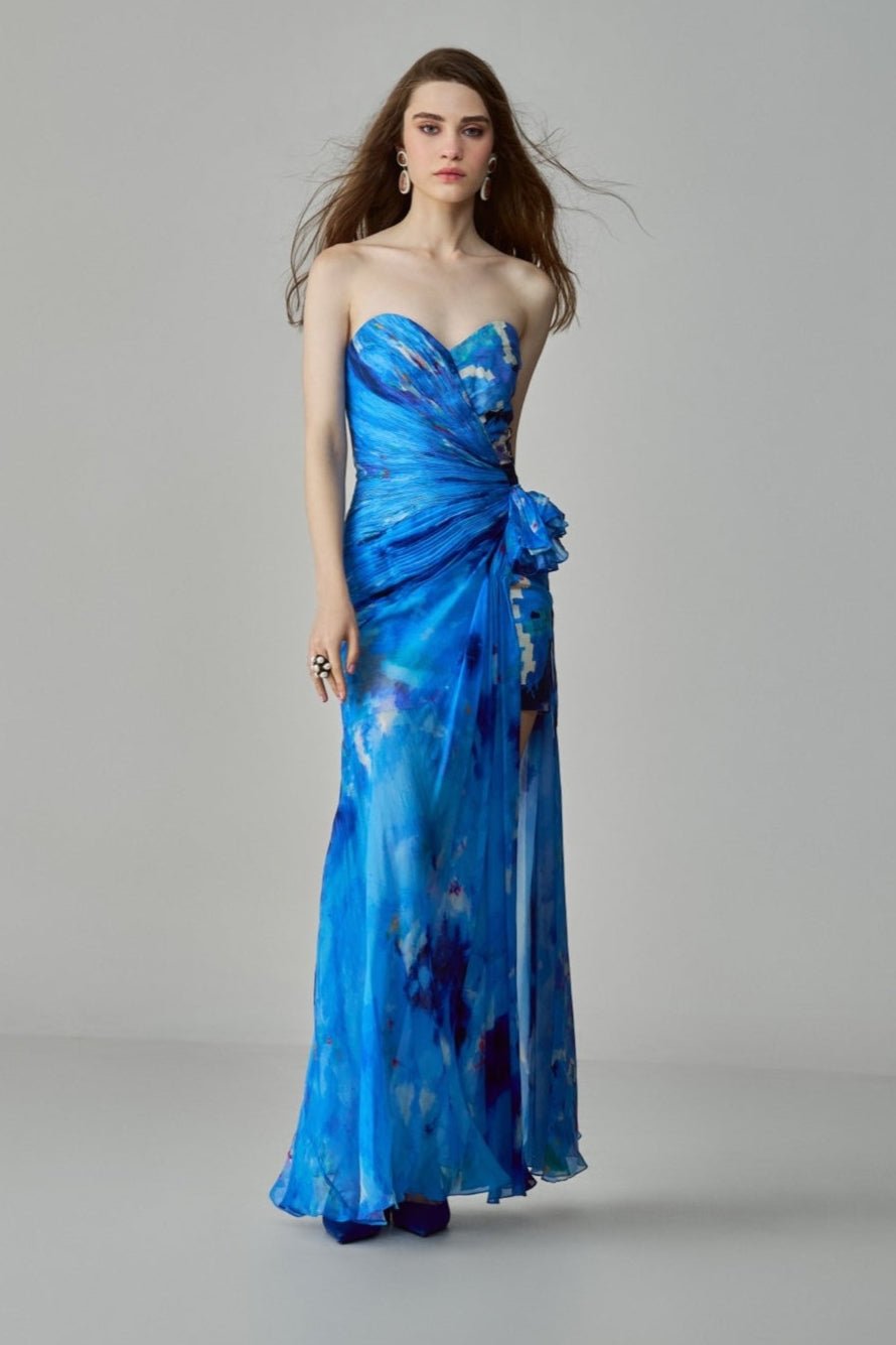 Blue Ikat Print Dress Saaksha & Kinni - Fabilicious Fashion