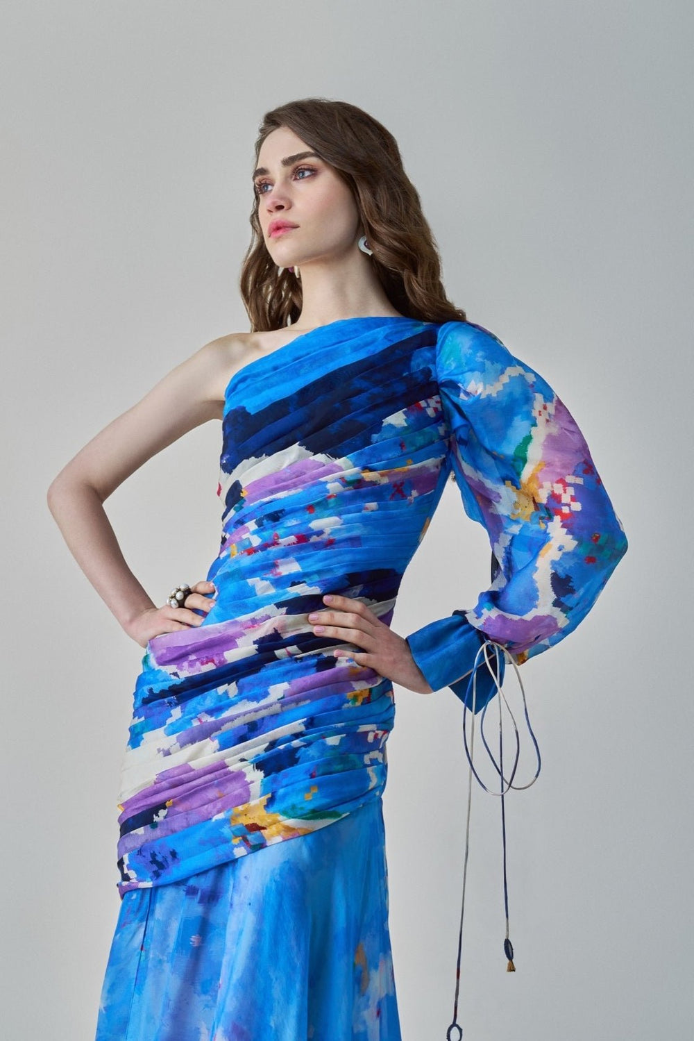 Blue Ikat Print Dress Saaksha & Kinni - Fabilicious Fashion