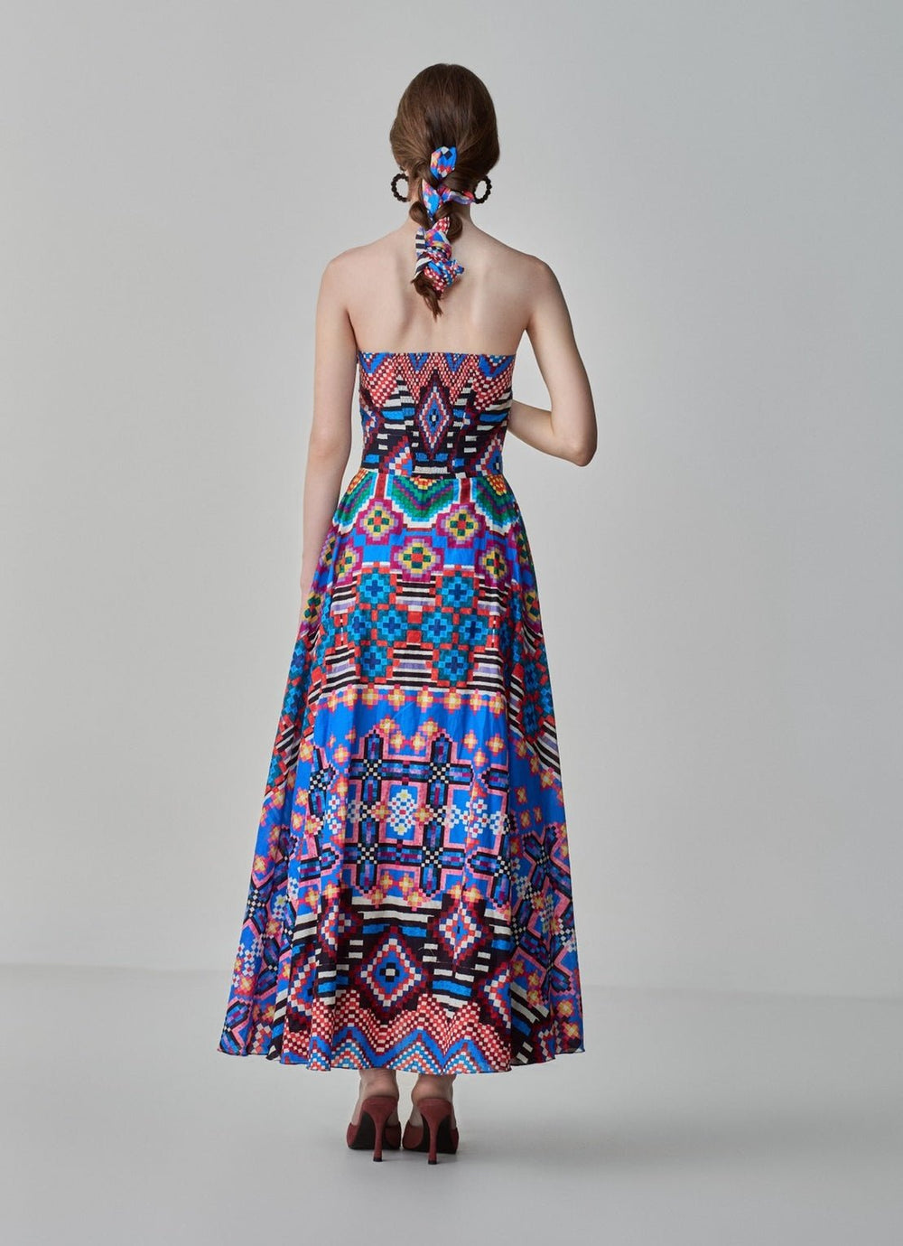 Blue Ikat Print Dress Saaksha & Kinni - Fabilicious Fashion